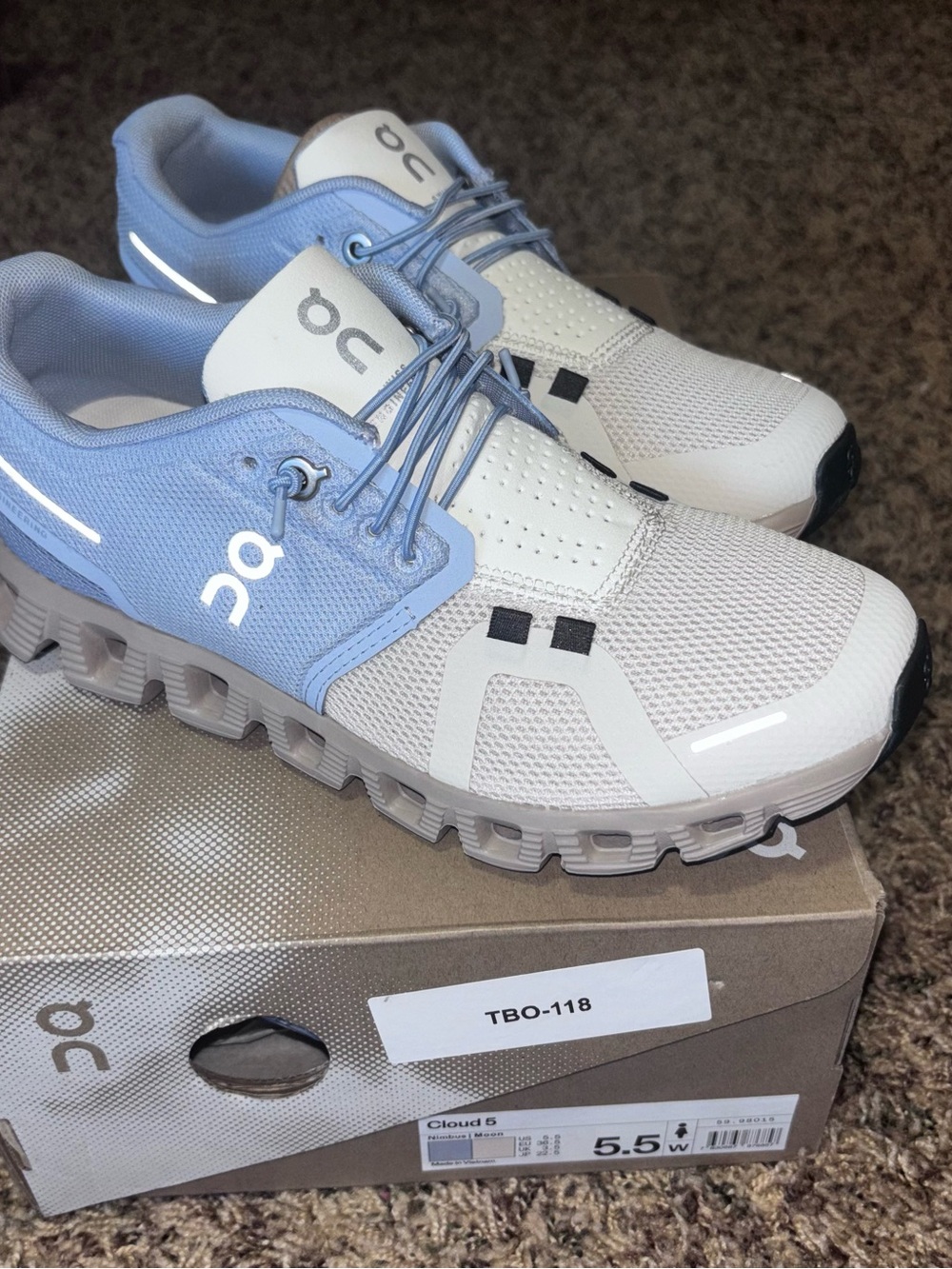 On Cloud 5 Women's Size 5.5 Nimbus/Moon Running Shoes New